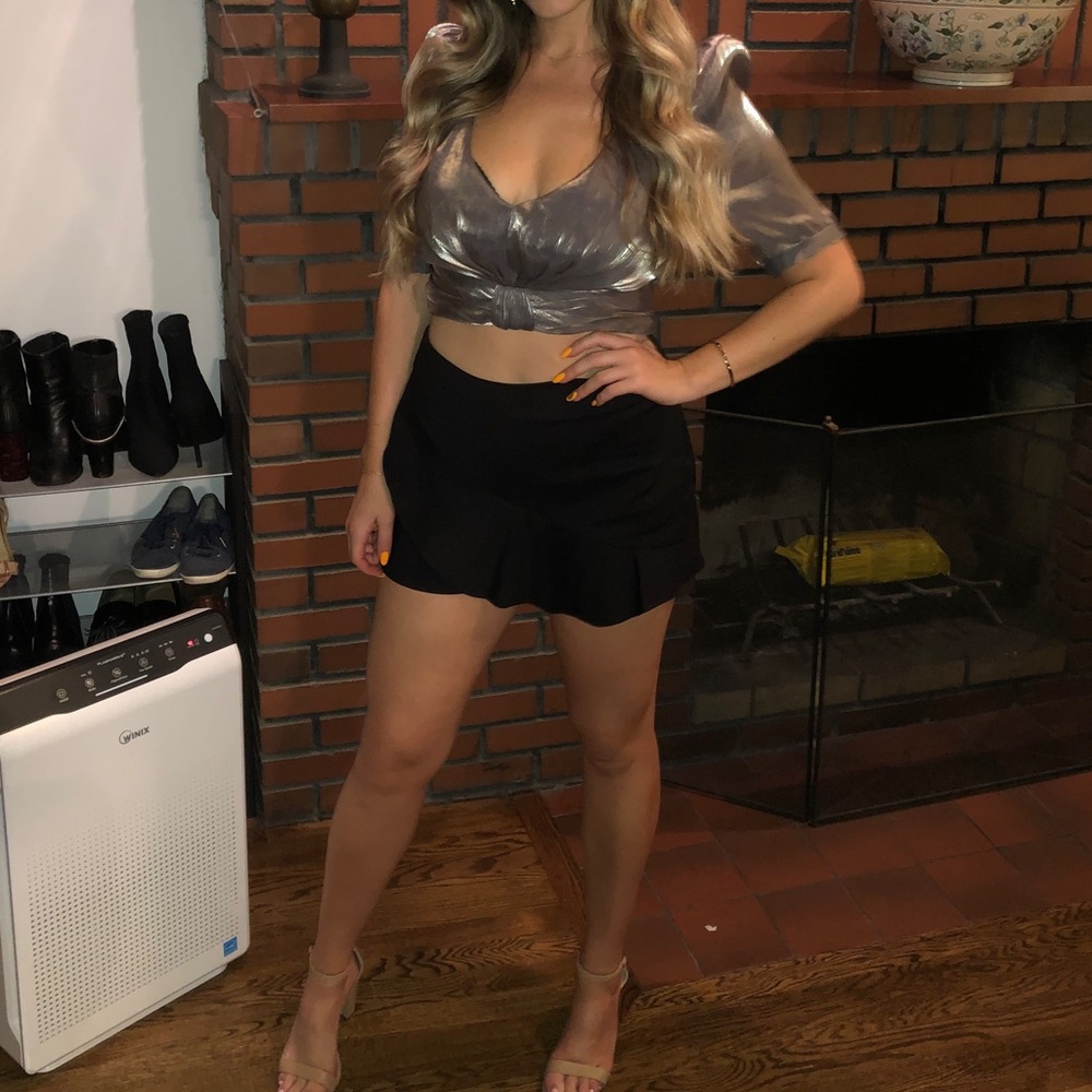 Silver crop top zara.